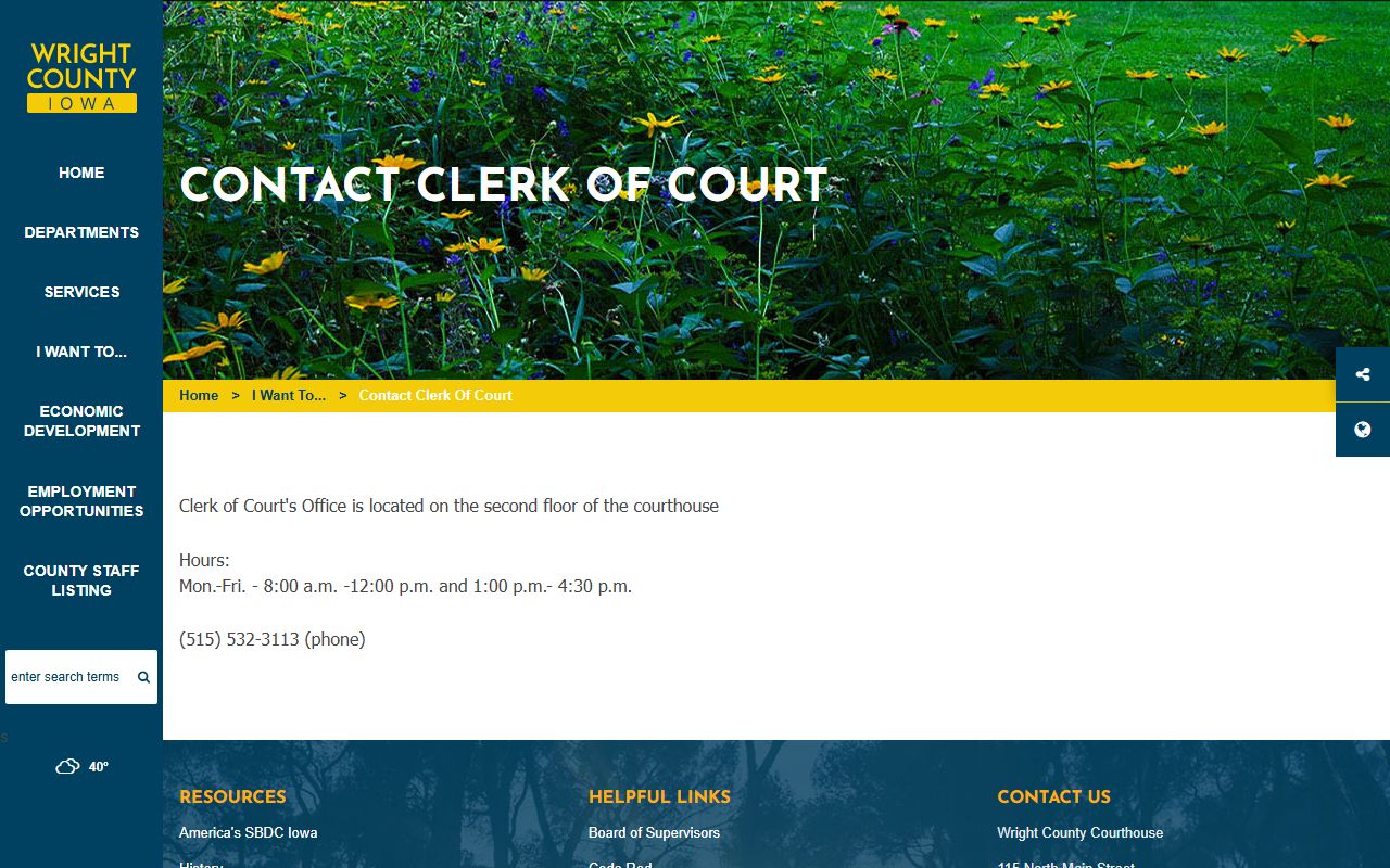 Wright County court records after arrest clerk contact information